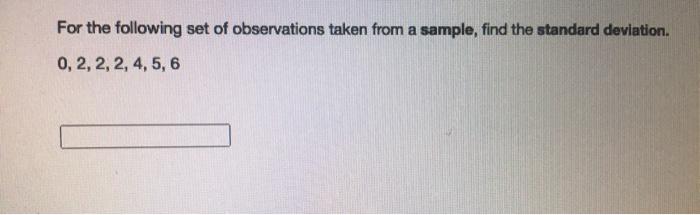 Solved For the following set of observations taken from a | Chegg.com