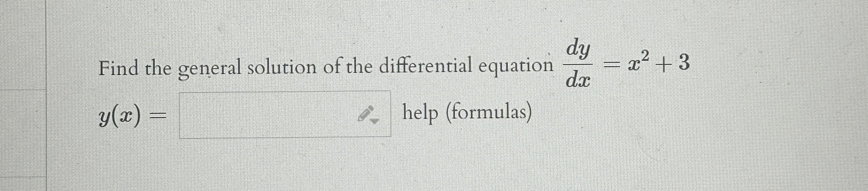 the general solution of the differential equation x2(1 y3)dx=y2(1 x3)dy is