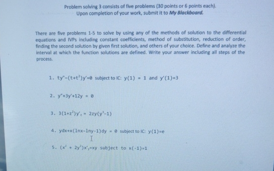 Solved Problem solving 3 ﻿consists of five problems ( 30 | Chegg.com