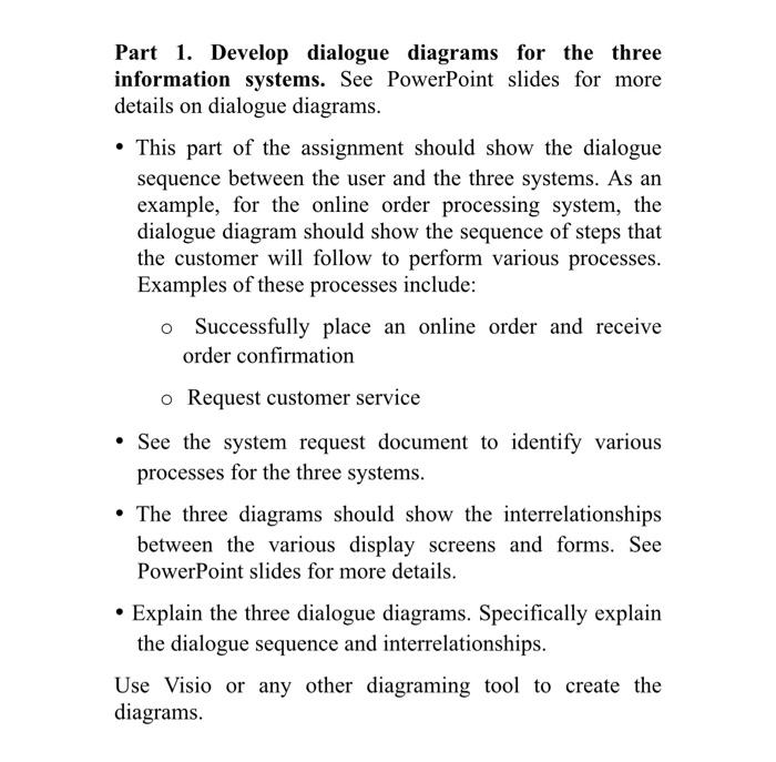 Solved Part 1. Develop dialogue diagrams for the three | Chegg.com