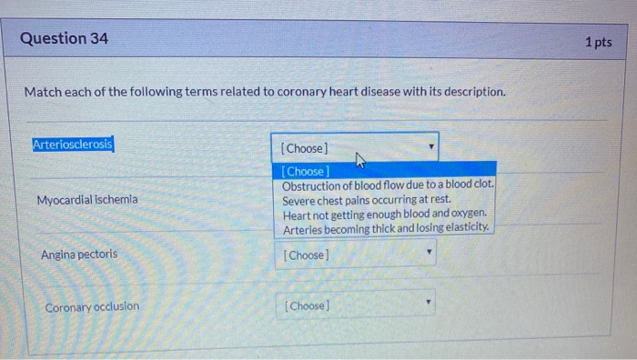 Solved Question 34 1 pts Match each of the following terms | Chegg.com