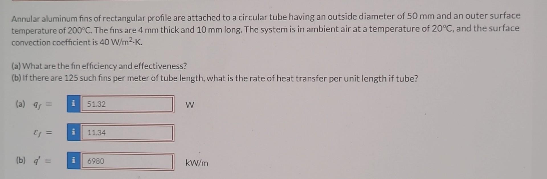Solved Annular Aluminum Fins Of Rectangular Profile Are Chegg Com