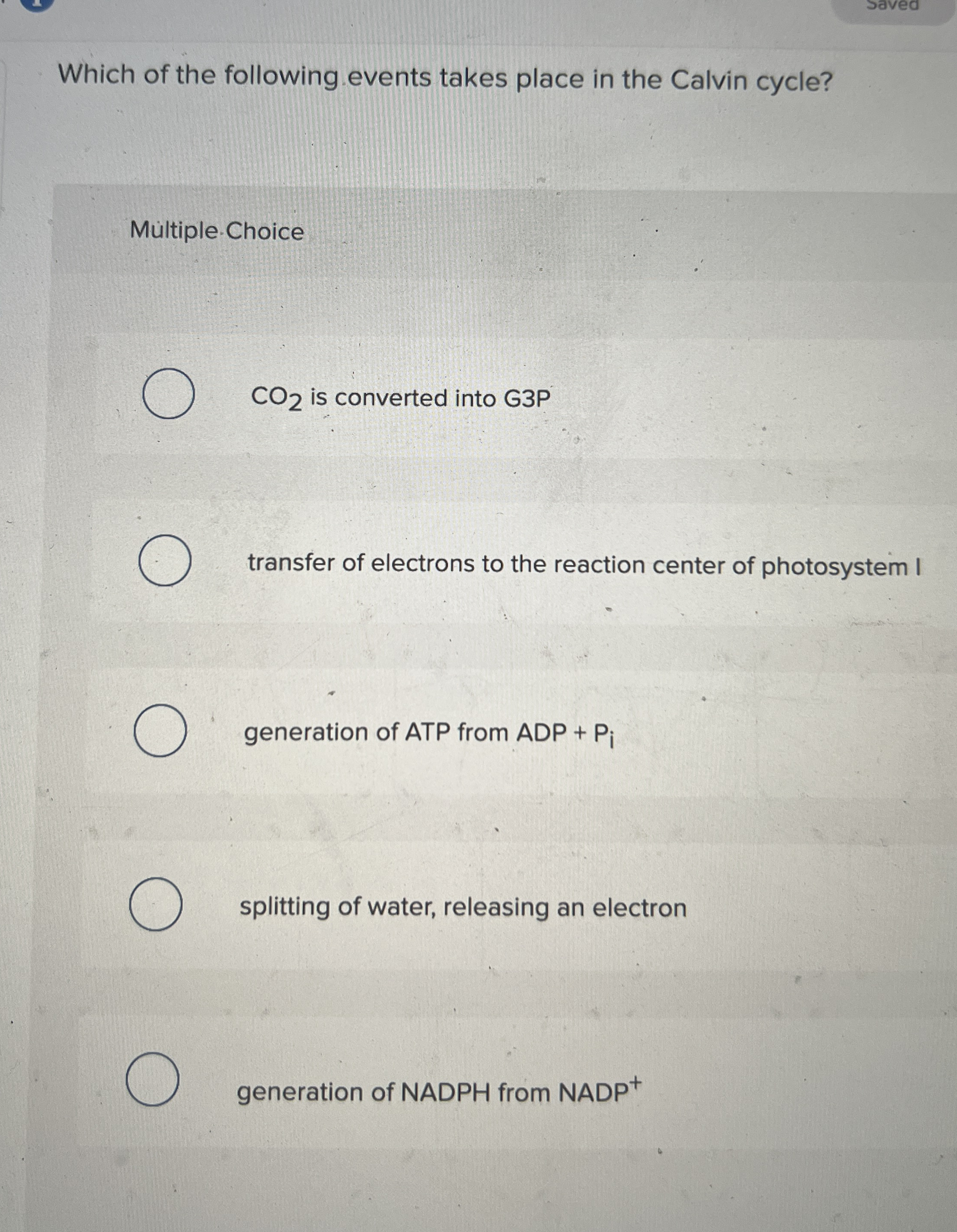 Solved Which of the following events takes place in the | Chegg.com