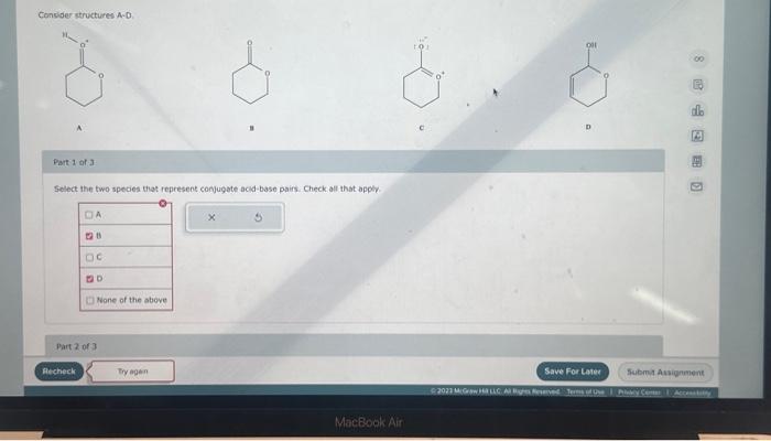 Solved Consider Structures A D Part 1 Of 3 Select The Two Chegg Com