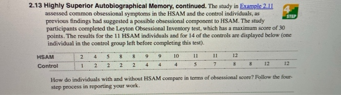 Solved STEP 2.13 Highly Superior Autobiographical Memory, | Chegg.com