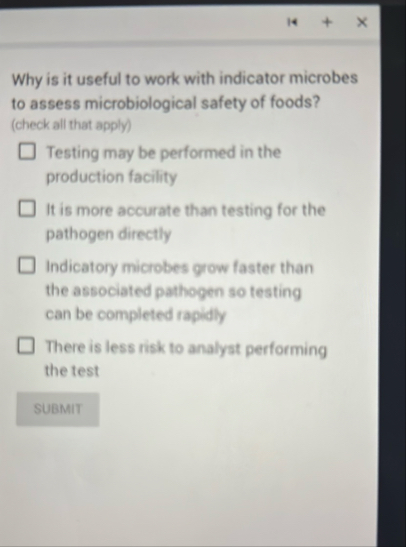 Solved Why is it useful to work with indicator microbes to | Chegg.com