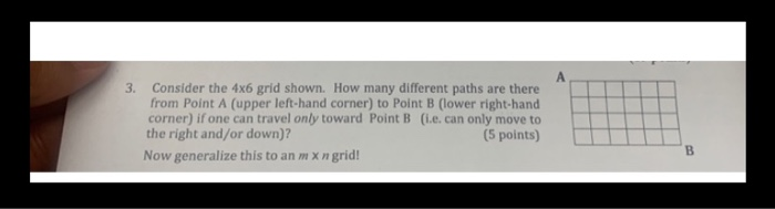 Solved 3. Consider the 4x6 grid shown. How many different | Chegg.com