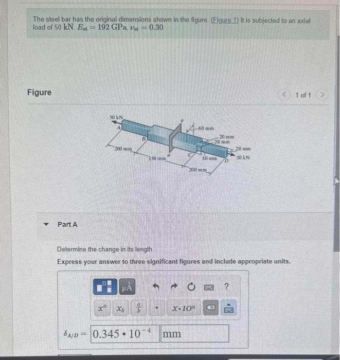 Solved A) Determine the change in its lenghtB) Determine the | Chegg.com
