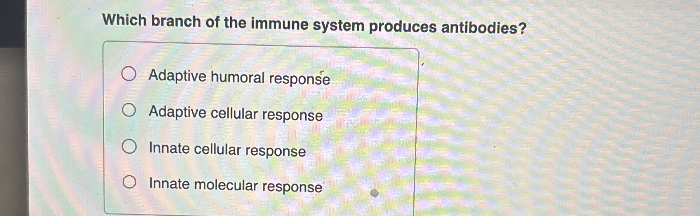 Solved Which branch of the immune system produces | Chegg.com