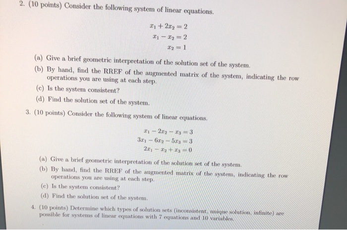 Solved this is linear algebra I'm having a problem with | Chegg.com
