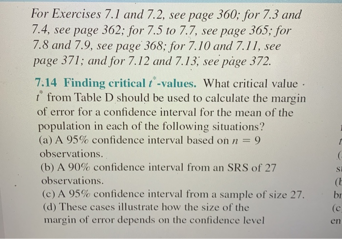 Solved For Exercises 7.1 and 7.2, see page 360; for 7.3 and | Chegg.com