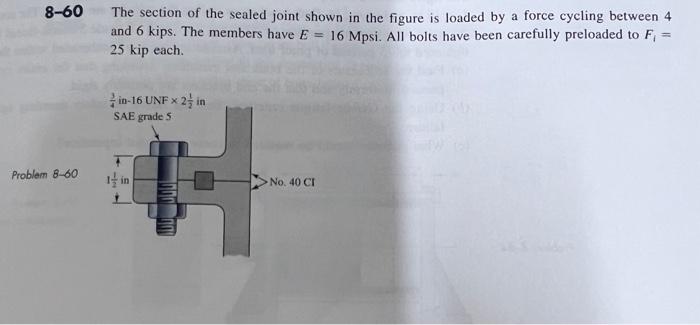 Solved 8-60 The section of the sealed joint shown in the | Chegg.com