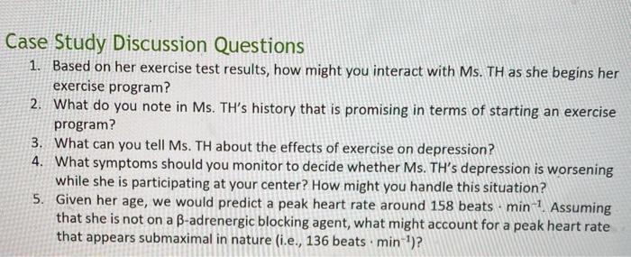 Solved Depression Case Study A Subjective Ms. TH is a 62 yr | Chegg.com