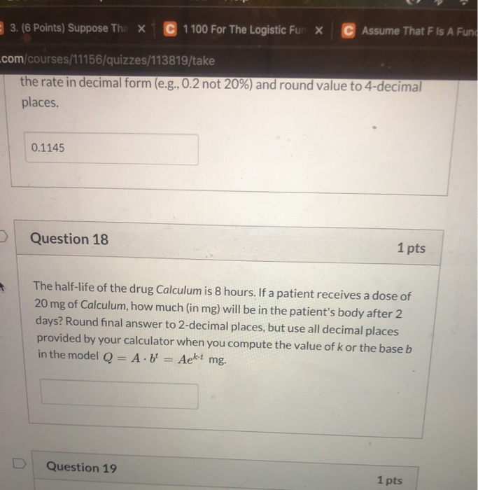 Solved C Assume That F Is A Fund C 1100 For The Logistic Chegg Com