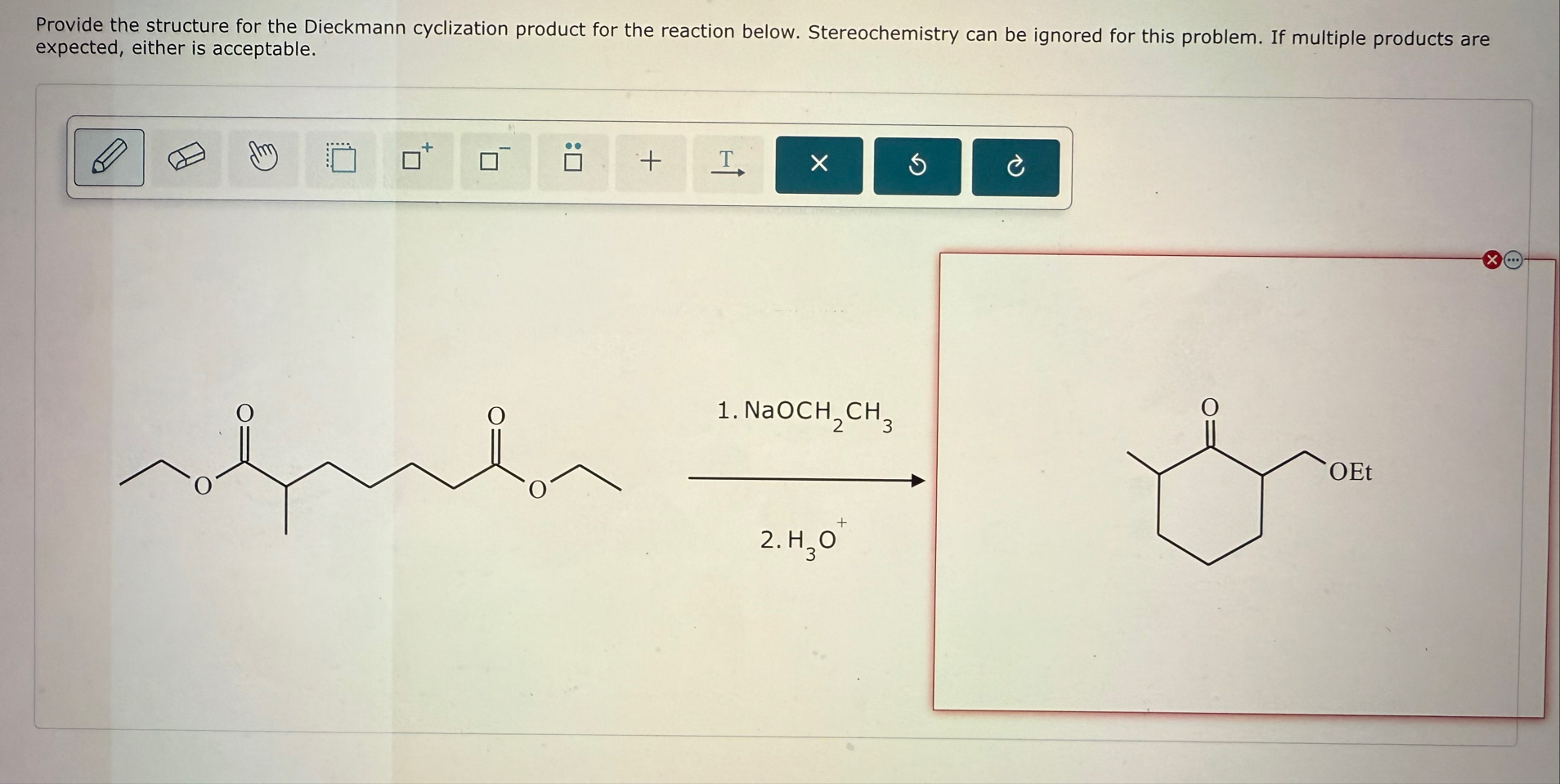 Provide the structure for the Dieckmann cyclization | Chegg.com