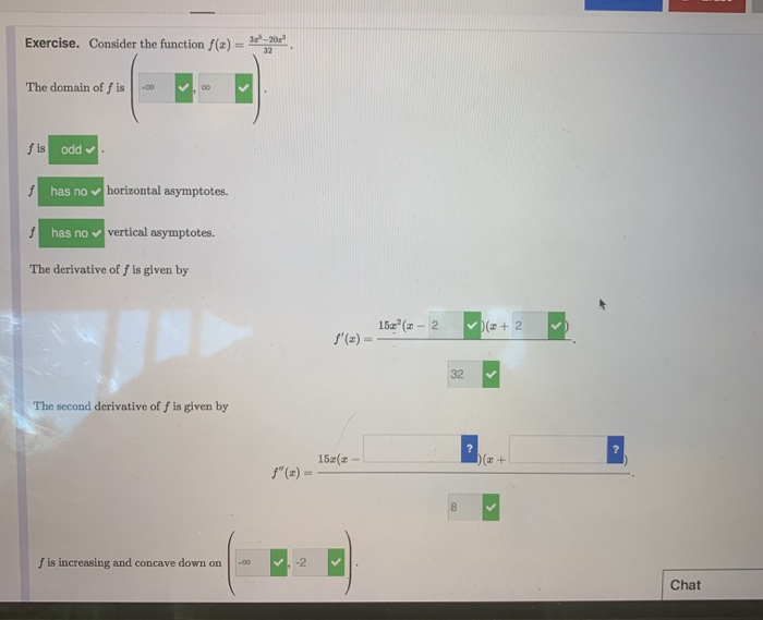 Solved Exercise. Consider the function f(x) 3-20 32 The | Chegg.com