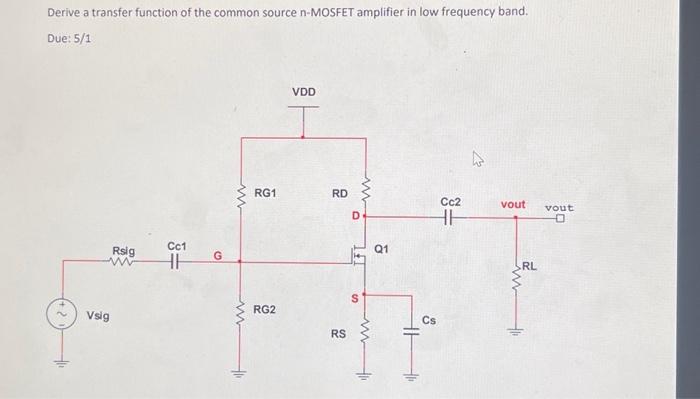 Solved Derive a transfer function of the common source | Chegg.com