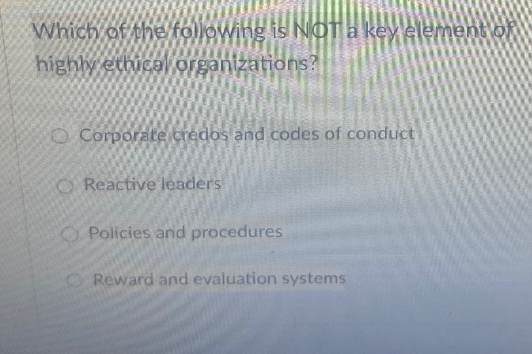 Solved Which of the following is NOT a key element of highly | Chegg.com