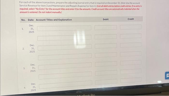 Solved For each of the above transactions, prepare the | Chegg.com