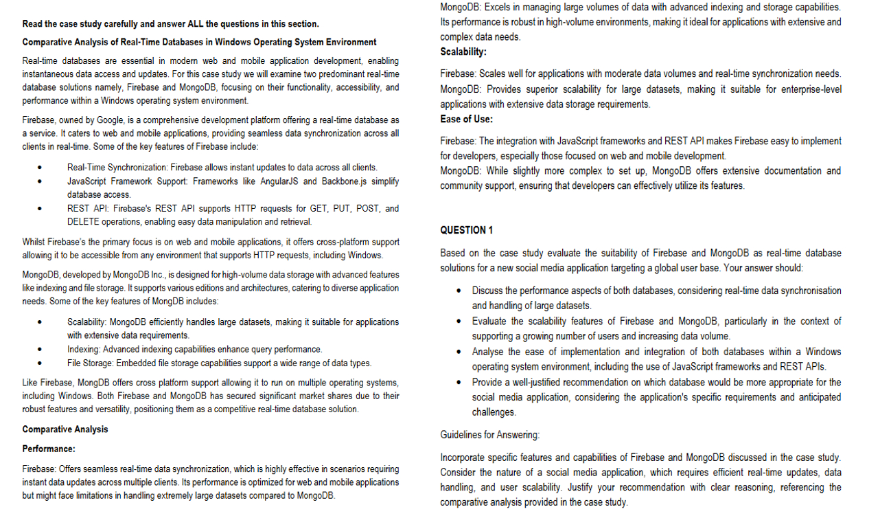 Solved Read the case study carefully and answer ALL the | Chegg.com