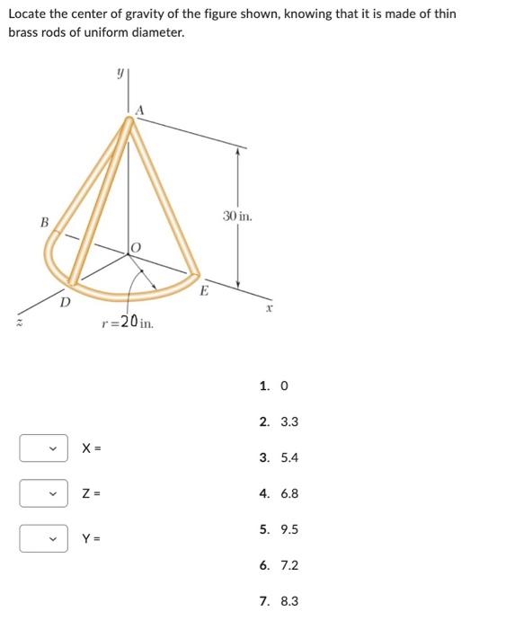 Solved Locate the center of gravity of the figure shown, | Chegg.com