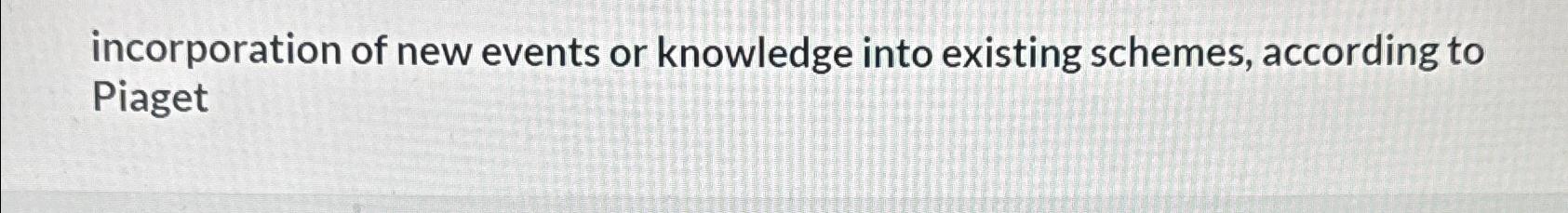 Solved incorporation of new events or knowledge into Chegg