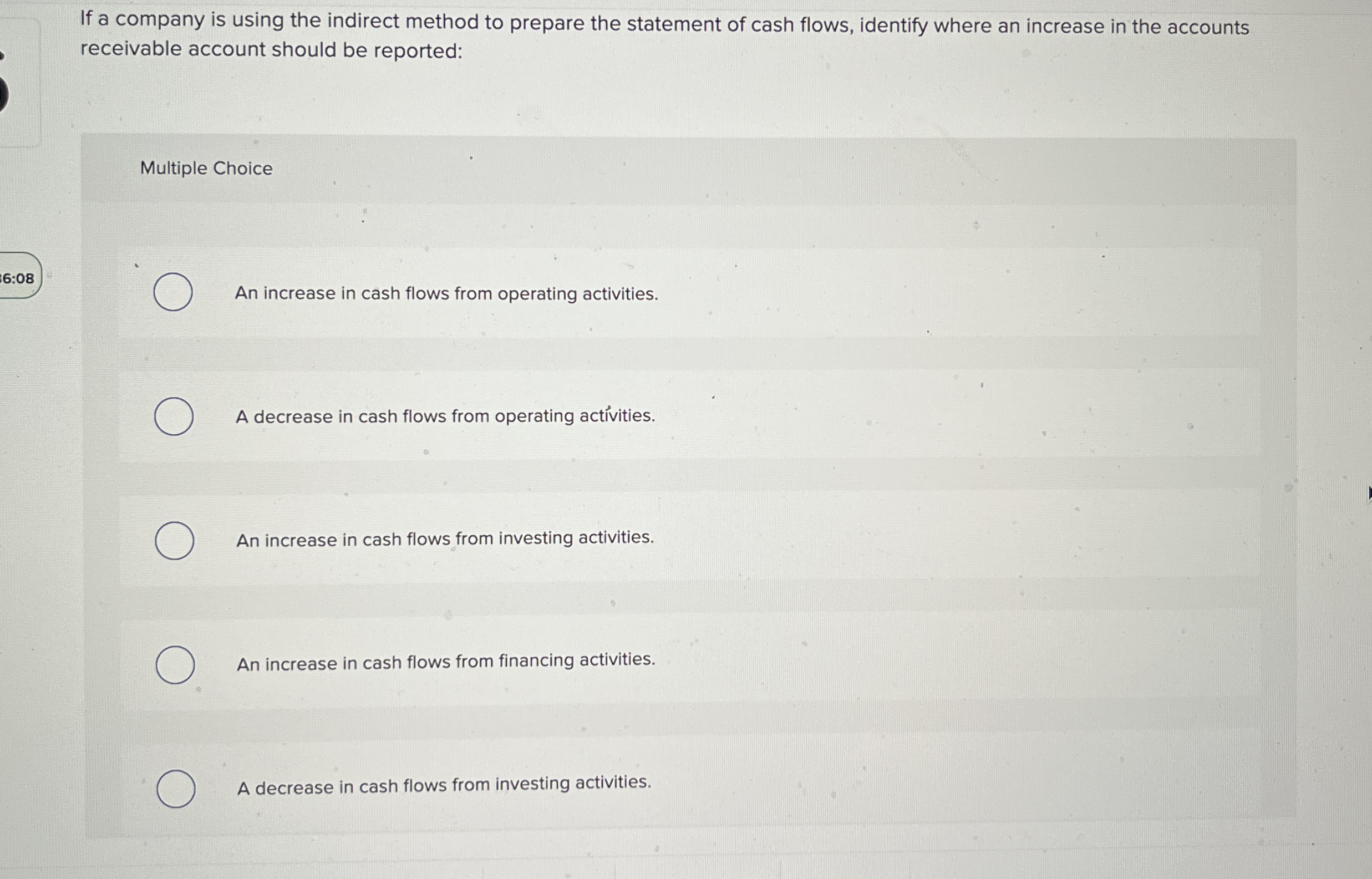 Solved If a company is using the indirect method to prepare | Chegg.com