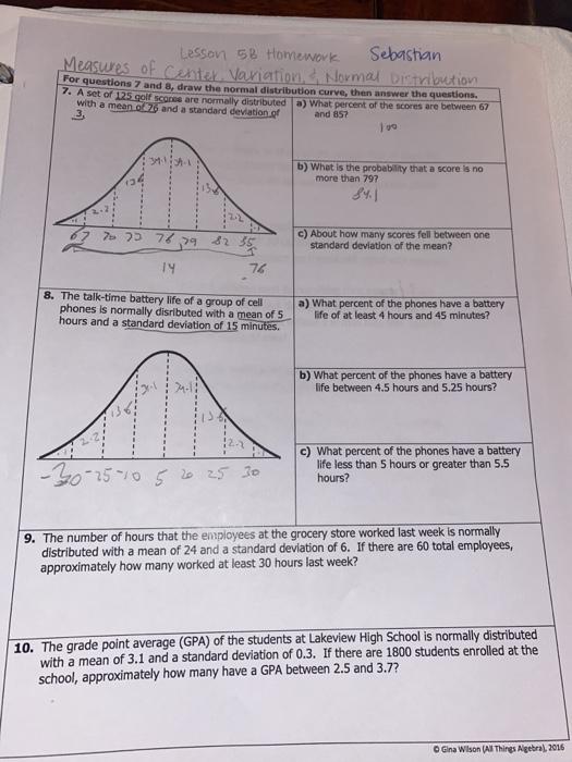 homework practice measures of variation