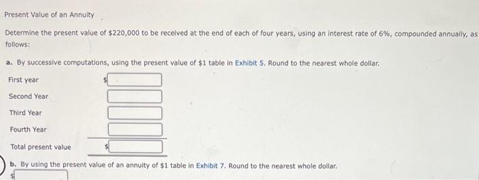 Solved Present Value Of An Annuity Determine The Present | Chegg.com