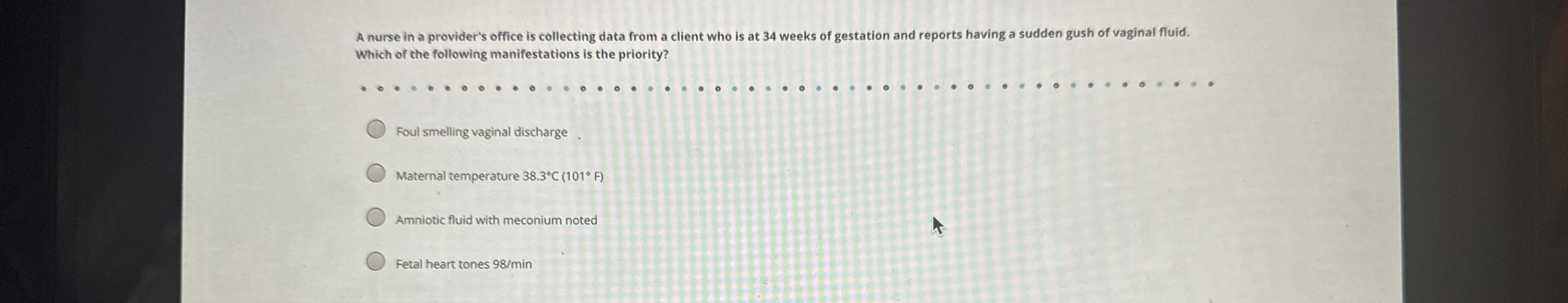Solved A nurse in a provider's office is collecting data