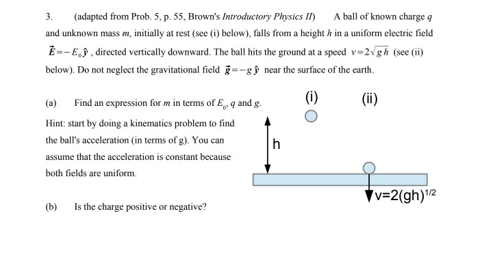 Solved 3 Adapted From Prob 5 P 55 Brown S Introduct Chegg Com