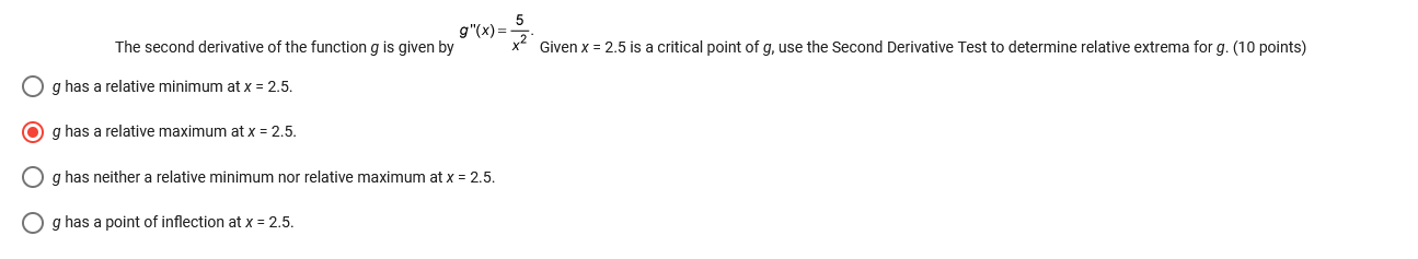 Solved The second derivative of the function g is given by | Chegg.com