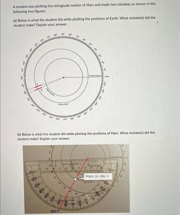 Solved A student was plotting the retrograde motion of Mars | Chegg.com