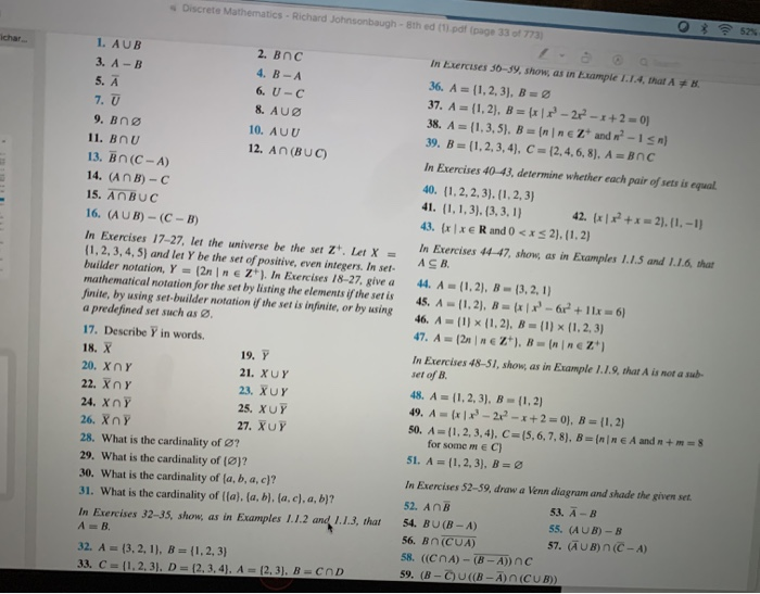 Discrete Mathematics - Richard Johnsonbaugh-8th edit | Chegg.com