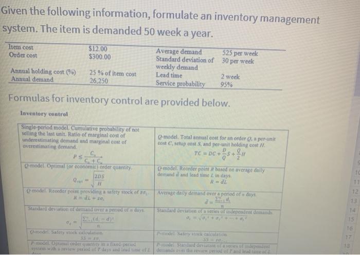 Solved Given the following information, formulate an | Chegg.com