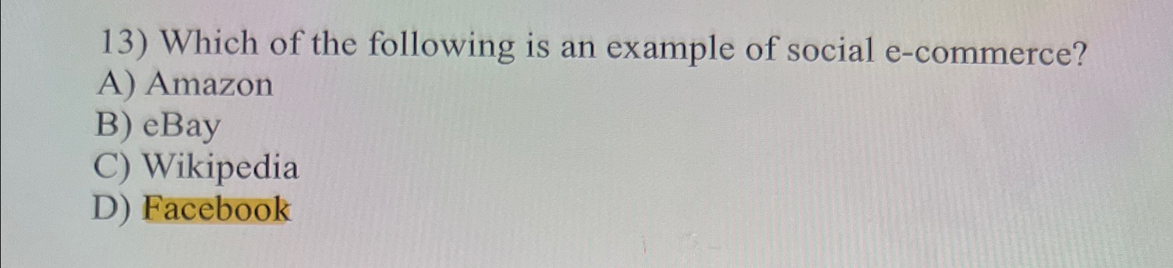 Solved Which Of The Following Is An Example Of Social | Chegg.com