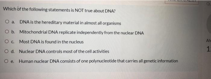 Solved Which of the following statements is NOT true about | Chegg.com