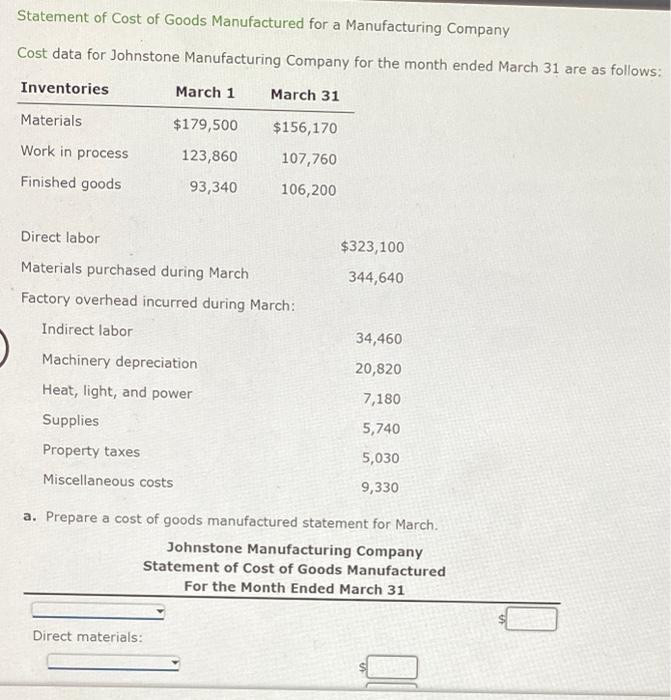 solved-statement-of-cost-of-goods-manufactured-for-a-chegg