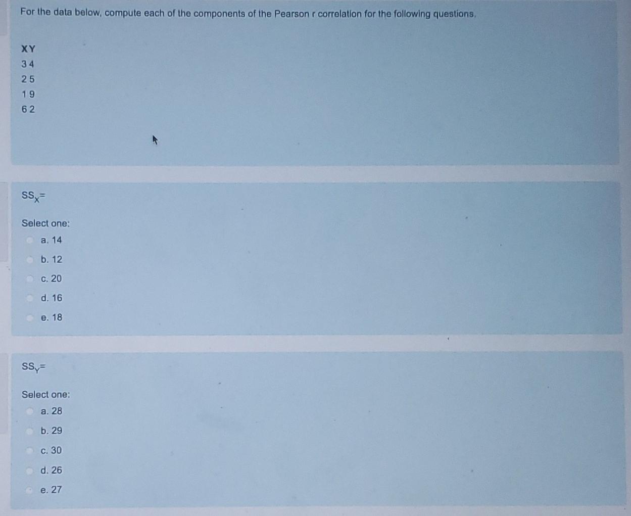 Solved For the data below, compute each of the components of | Chegg.com