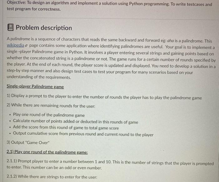 Solved Objective: To design an algorithm and implement a | Chegg.com