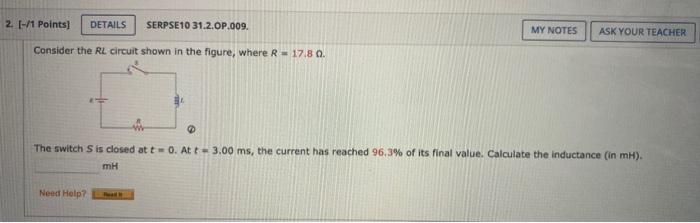 Solved Consider the RL circuit shown in the figure, where | Chegg.com