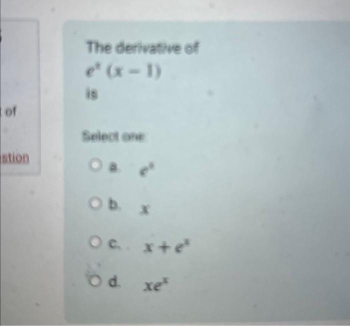 derivative of x 1 e x