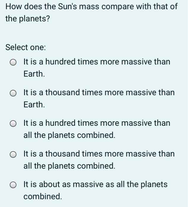 Solved Compared to the distance between Earth and Mars, the | Chegg.com