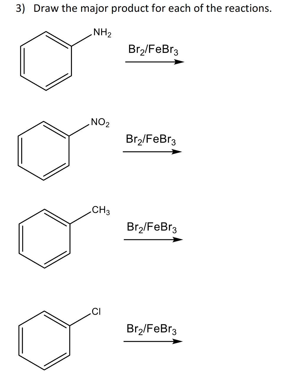 Solved Draw the major product for each of ﻿the reaction | Chegg.com