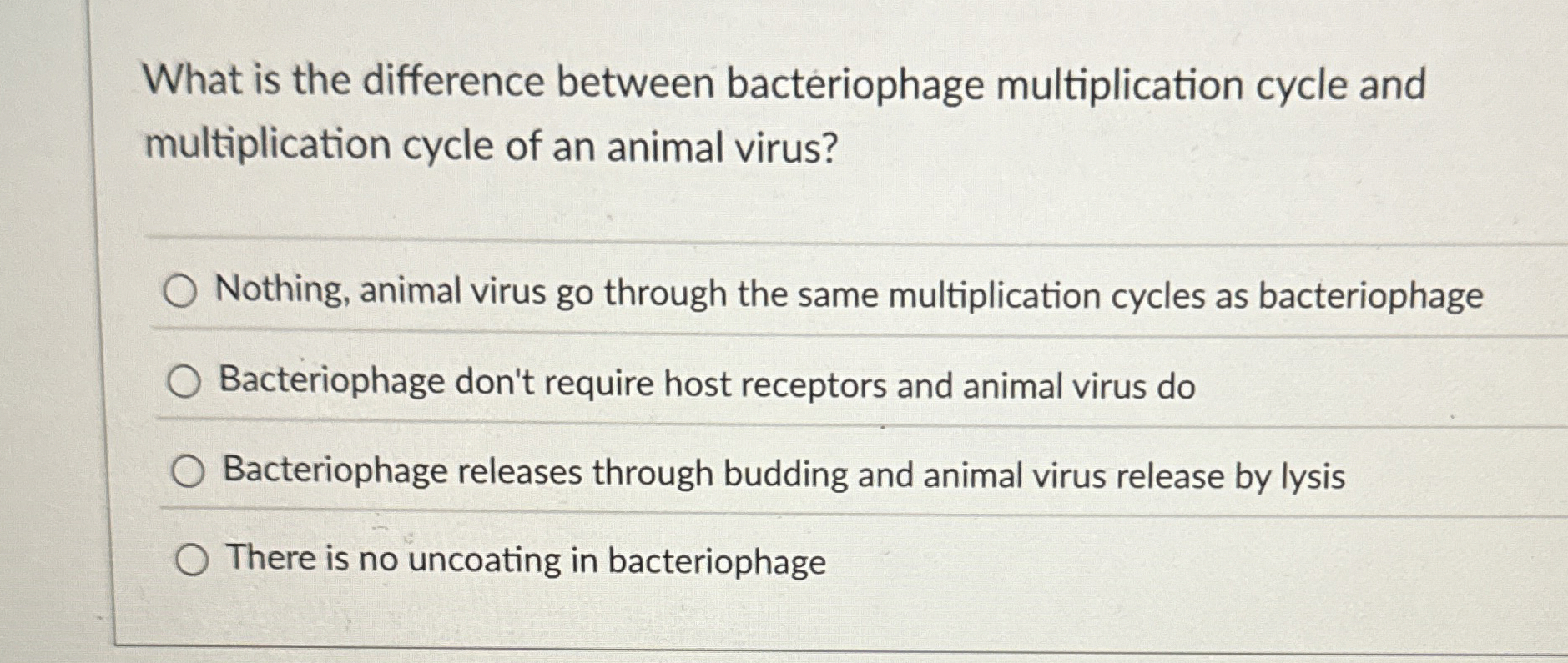 Solved What is the difference between bacteriophage | Chegg.com