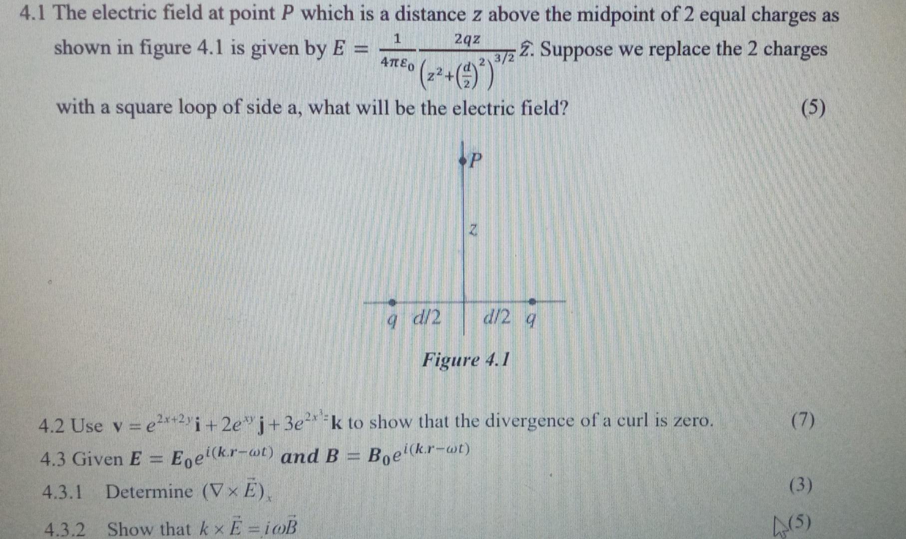Solved 1 4.1 The electric field at point P which is a | Chegg.com