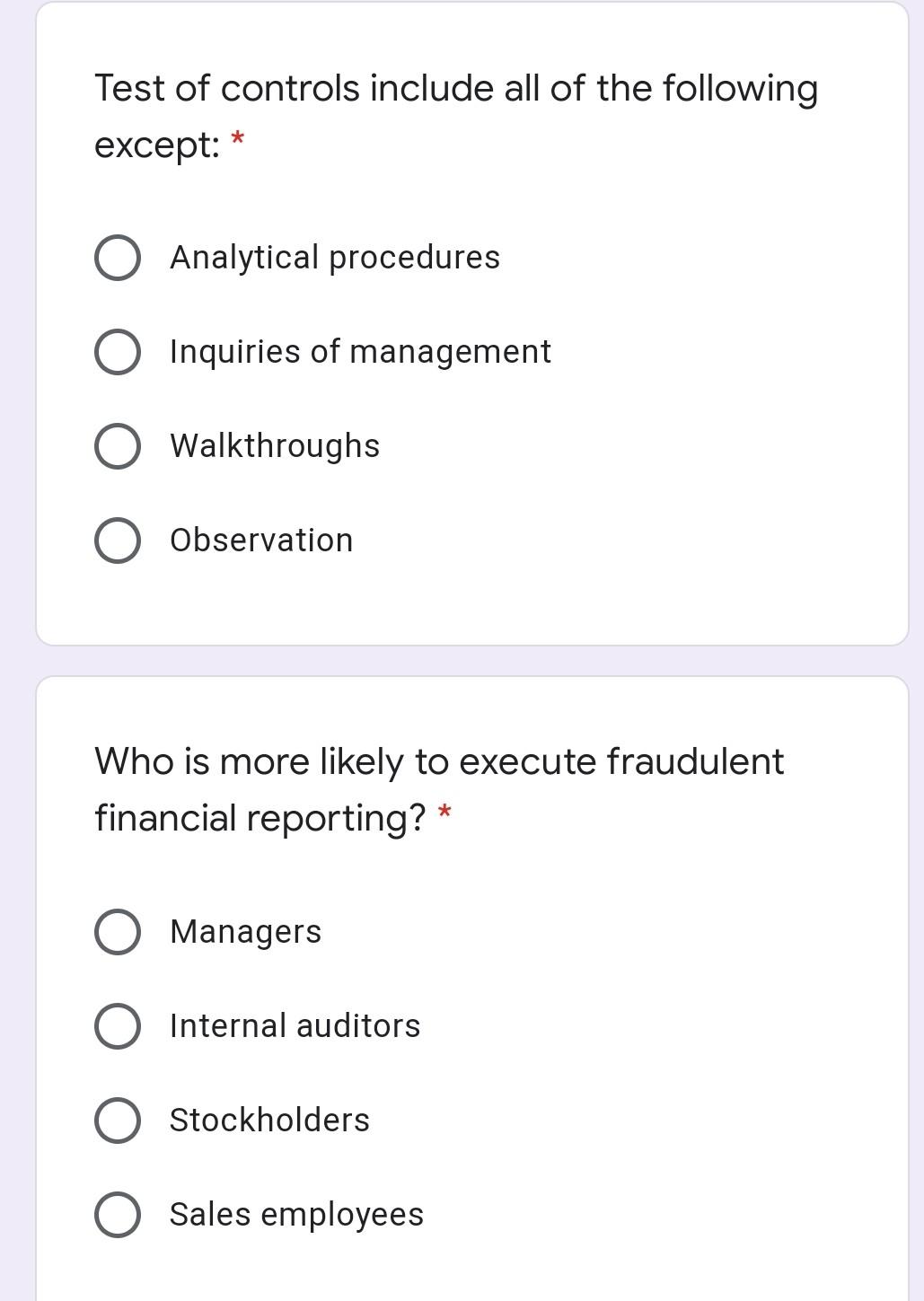 Solved Test of controls include all of the following except