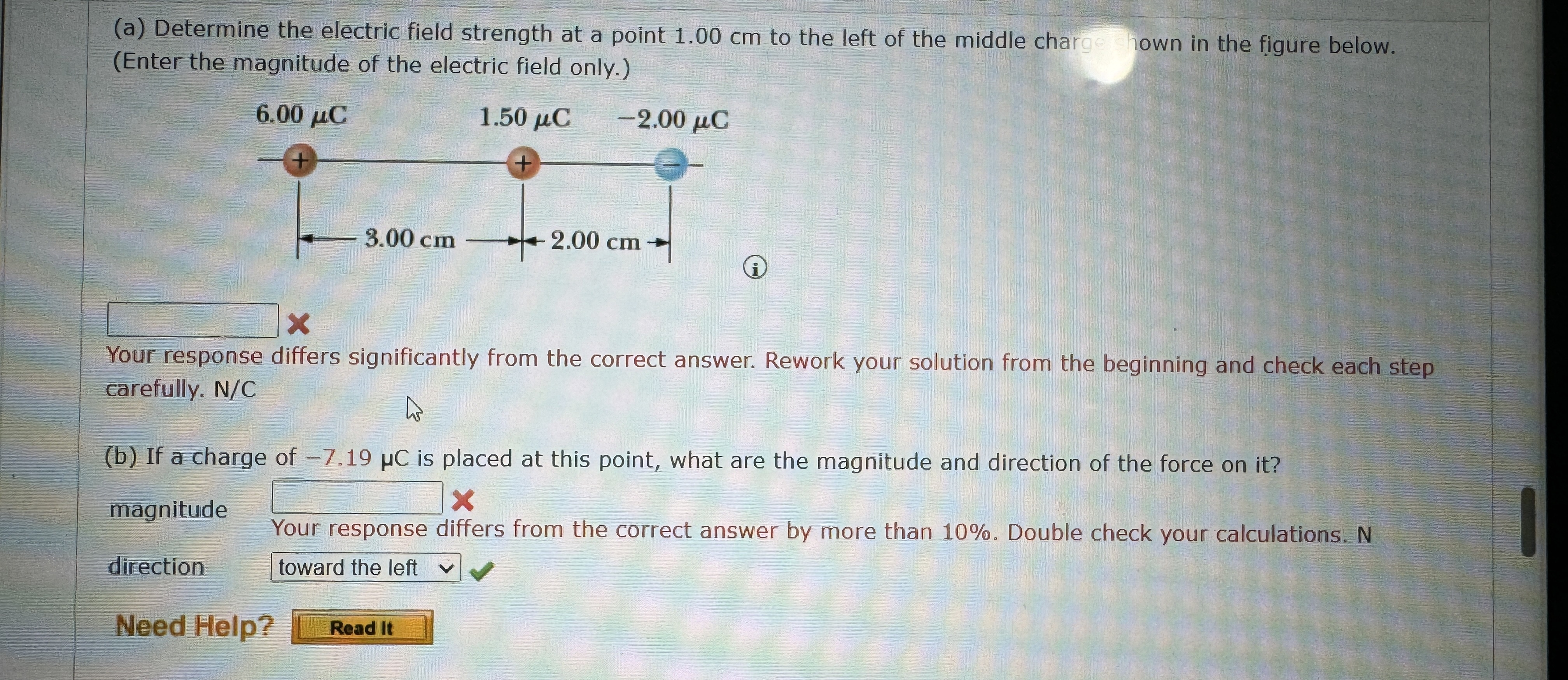 Solved (a) ﻿Determine the electric field strength at a point | Chegg.com