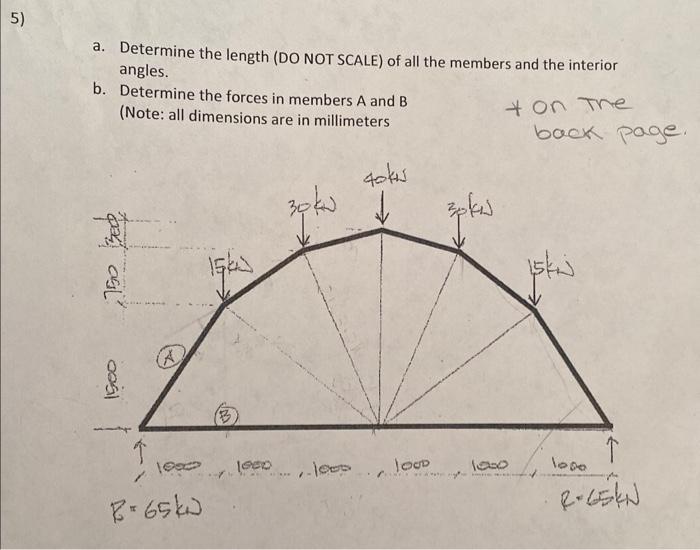 Solved a.Determine the length of all the members and the | Chegg.com