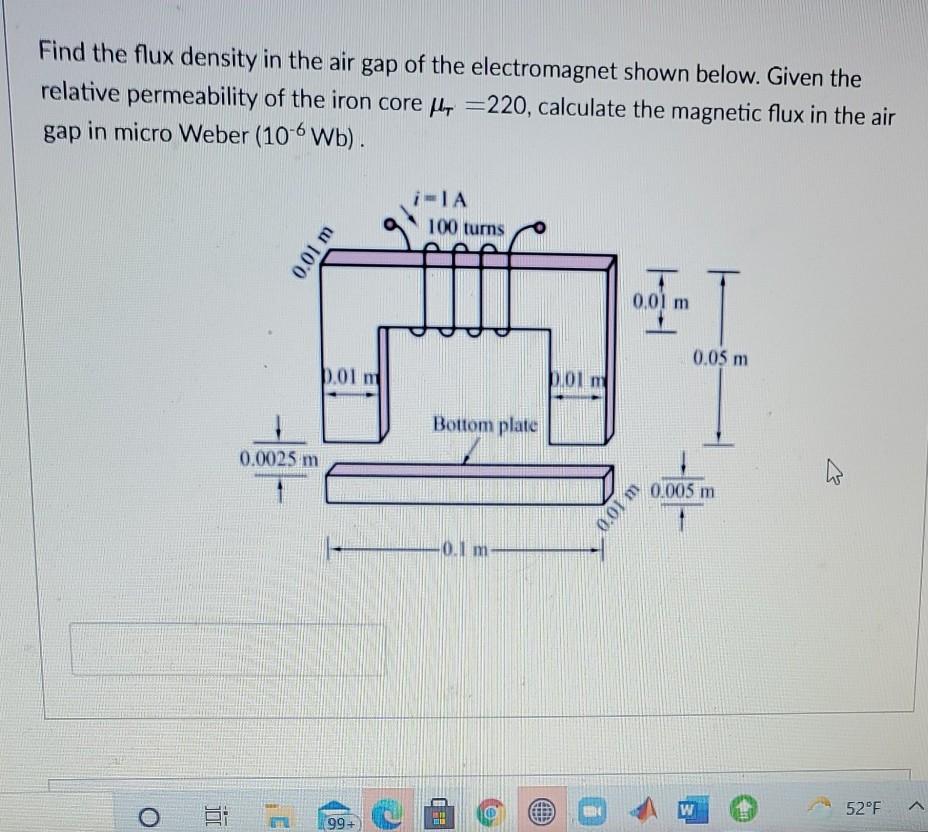 Solved Find the flux density in the air gap of the | Chegg.com